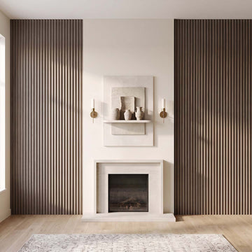 Listones de pared WPC de perfil V suave, revestimiento alistonado para pared decorativa moderna
