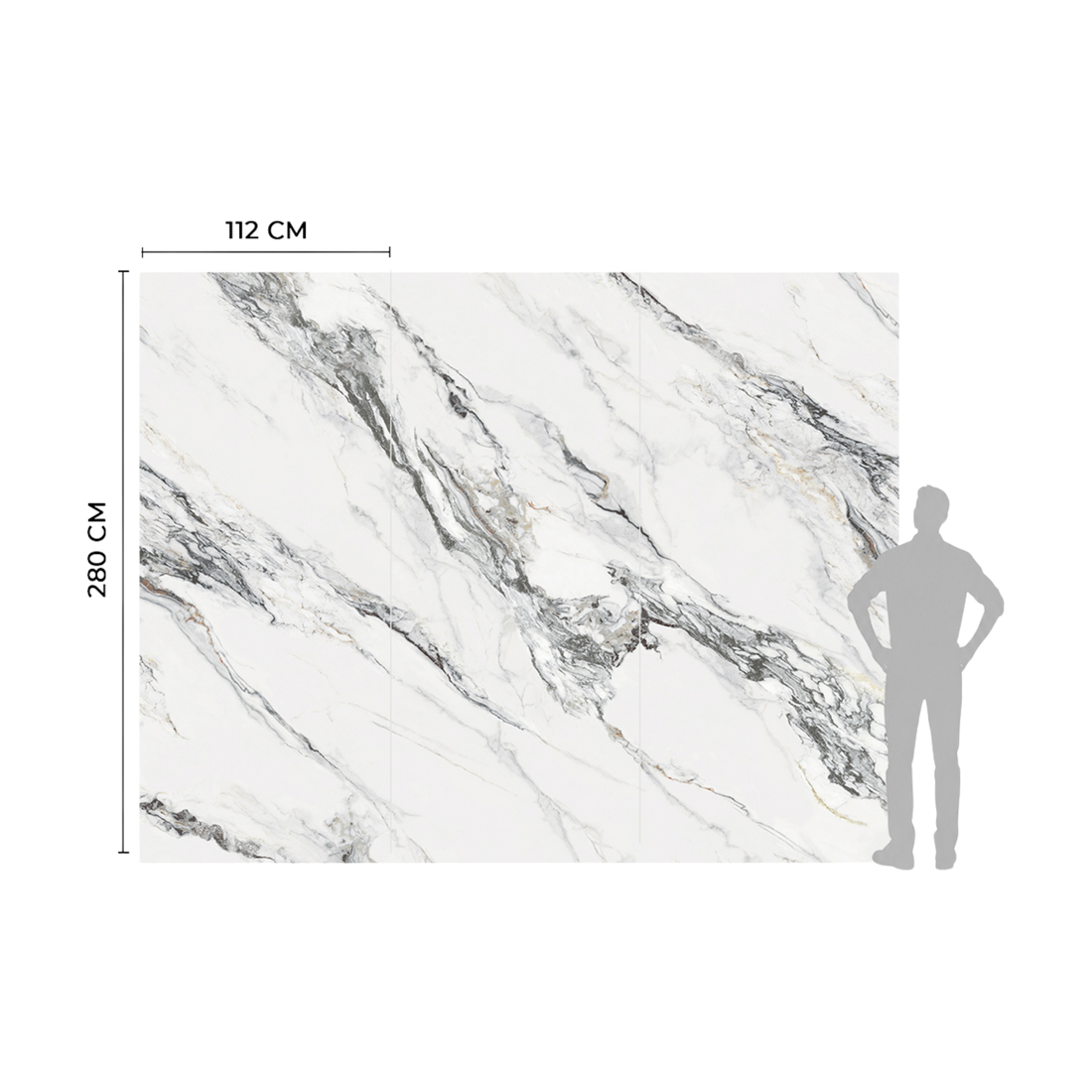 Panel WPC con efecto piedra blanco y vetas grises, veta continua sin juntas visibles en comedor elegante
